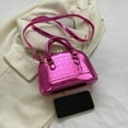 thumbnail image 3 of Shoulder Handbag Women Crocodile Pattern Shell PU Leather Tote Bag (Gold), 3 of 10