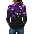 thumbnail image 6 of Warop Women's 3/4 Sleeve Tunic Tops Casual Trendy Printed Round Neck Blouses Fit Pullover T Shirts, 6 of 7