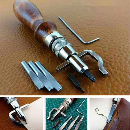 7 in 1 Multipurpose Leather Craft Tool Sew&Crease Leather Edge Beve AL