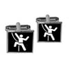 Rock Climbing Repelling Belay Square Cufflinks