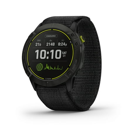 Garmin Garmin Enduro Solar Smart Watch, Carbon Gray DLC Titanium with Black UltraFit Nylon Strap