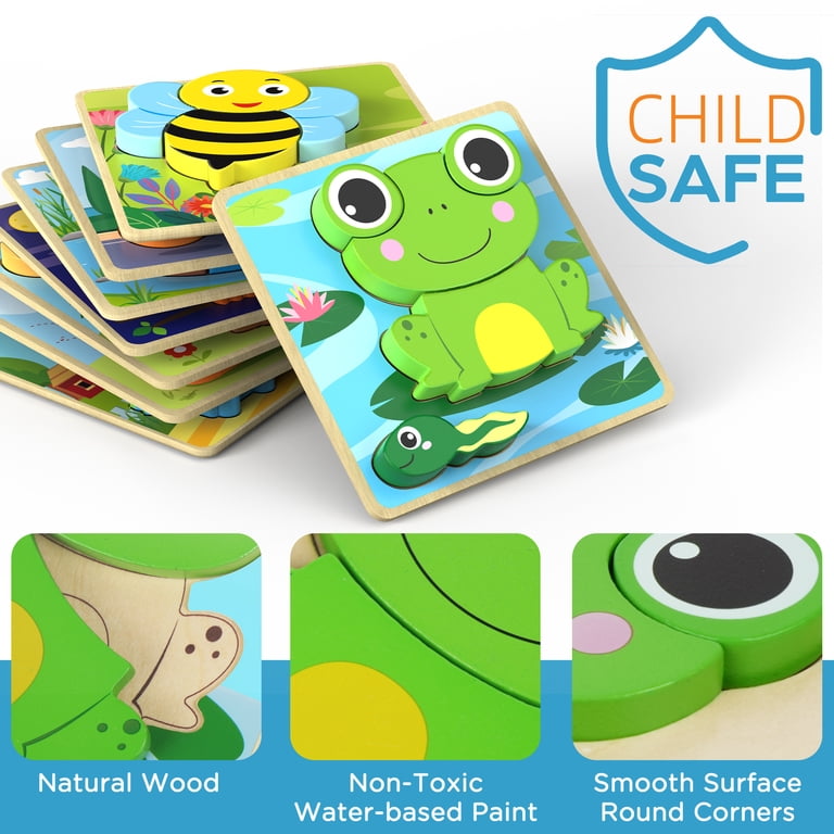 LotFancy Animal Wooden Puzzles, 8-Pack for Toddlers photo 7