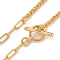 thumbnail image 2 of Collar minimalista de cadena de eslabones y cadena de clip de latón para mujer, chapado en oro de 18 quilates., 2 of 2