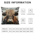 thumbnail image 5 of COMIO Highland Cow Pillow Cover Wild Animal Cow Skin Pattern Square Cushion Cover for Kids Teens Adults Rustic Farmhouse Style Pillow Case for Room Decor Couch Sofa, 5 of 5