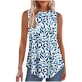 thumbnail image 2 of PNTUTB Women's Printed Sleeveless Round Neck Pullover Casual Fashion Tank Tops Loose Fit Basic Shirts, 2 of 6