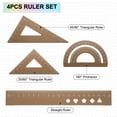 thumbnail image 3 of Uxcell 4pcs Triangular Ruler Set 20mm Aluminum Ruler Geometric Protractor Triangle Ruler Engineering Scale Gold, 3 of 6