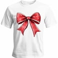thumbnail image 1 of Camisetas informales de manga corta con lazo navideño para hombre, camisetas gráficas, 1 of 8