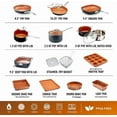 thumbnail image 4 of Gotham Steel 20 Pc Pots and Pans Set, Bakeware Set, Ceramic Cookware Set for Kitchen, Long Lasting Non Stick Pots and Pans Set with Lids Dishwasher / Oven Safe, Non Toxic-Copper, 4 of 7