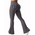 thumbnail image 3 of Women's High Waisted Flare Yoga Leggings with Pockets Tummy Control Stretch, 3 of 6