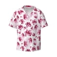 thumbnail image 3 of Goofa Lilies Flowers Printed Men's Casual Short-sleeved Shirt,Lightweight Breathable Button-down,Summer Casual men's top,Versatile Fashion shirt-3X-Large, 3 of 7