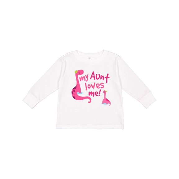 Inktastic My Aunt Loves Me Girls Long Sleeve Toddler T-Shirt