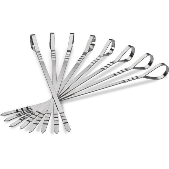 Napoleon Stainless Steel Skewers 70015 - Extra Large BBQ Grill Accessory - 8 Pack
