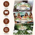thumbnail image 7 of Palm Tree Round Tablecloth, Fitted Table Cover with Elastic for 55"-60" Round Tables, Butterfly Gnomes Coastal Starfish Shell Plaid Table Cloth Outdoor Indoor Dinning Party Waterproof Tablecloths, 7 of 7