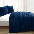 thumbnail image 2 of Emma Faux Fur Oversized Comforter Navy 3Pc Set King, 2 of 5