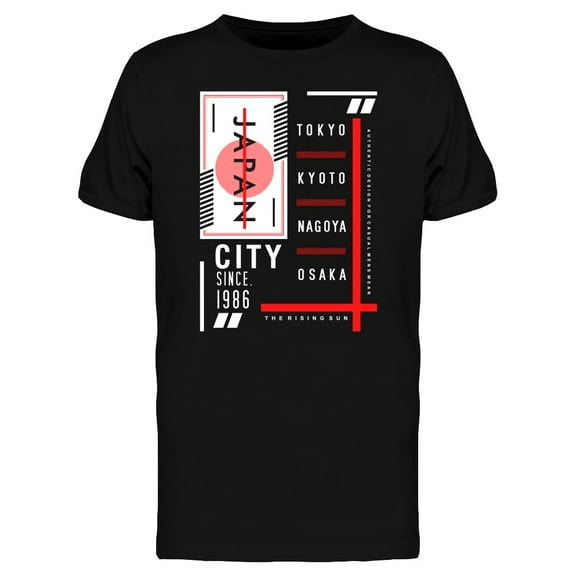 Japan City Typography Urban T-Shirt Men -Image by Shutterstock, Male Large