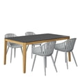 thumbnail image 2 of Amazonia Lovaina 5- Piece Black Eucalyptus Wood Outdoor Dining Set, 2 of 9