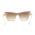 thumbnail image 4 of Rimless Gothic Horn Stud Oversized Rectangle Cat Eye Sunglasses Peach - Brown, 4 of 4