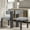 Black + White, variant on Simplicity Armless Dining Chairs with U-Shaped Seats & Metal Legs, Beige+Natural, Set of 2