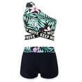 thumbnail image 2 of TTAO Girls 2 Piece Swimsuit Tropical One Shoulder Swim Tops with Shorts Summer Beachwear Swim Set Lily 14, 2 of 5