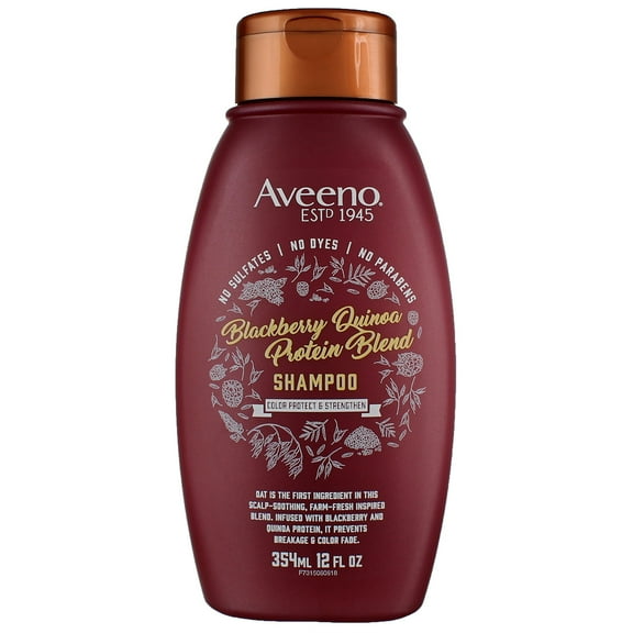 Aveeno Blackberry Quinoa Protein Blend Color Protect And Strength Shampoo, 12 fl oz (3 pack)