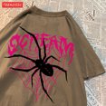 thumbnail image 4 of T-Shirts Décontractés en Coton pour Femmes avec Impression de Toiles d'Araignées Criantes, Hauts Oversize à Col Rond, Manches Courtes Douces, Mode, Vêtements Féminins Bleus TTG, 4 of 6
