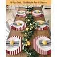 thumbnail image 4 of 15 Inch Round Placemats Set of 6, Nautical Anchor Non Slip Heat Insulation PP Table Mats, Red White Geometric Horizontal Stripes Washable Place Mats for Kitchen Dining Party Table Decor, 4 of 7