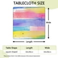 thumbnail image 2 of Colorful Watercolor Stripe Pattern Square Fitted Tablecloth with Elastic Edge,Square Table Cover,Washable Elastic Table Cover for Home Kitchen Party Decor 34"x34", 2 of 6