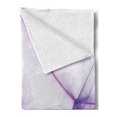 thumbnail image 2 of Spires Soft Flannel Fleece Throw Blanket, Unique and Modern Illustration of Digital Odd Bizarre Twisty Lines Design Print, Cozy Plush for Indoor and Outdoor Use, 60" x 80", Purple White, by Ambesonne, 2 of 5