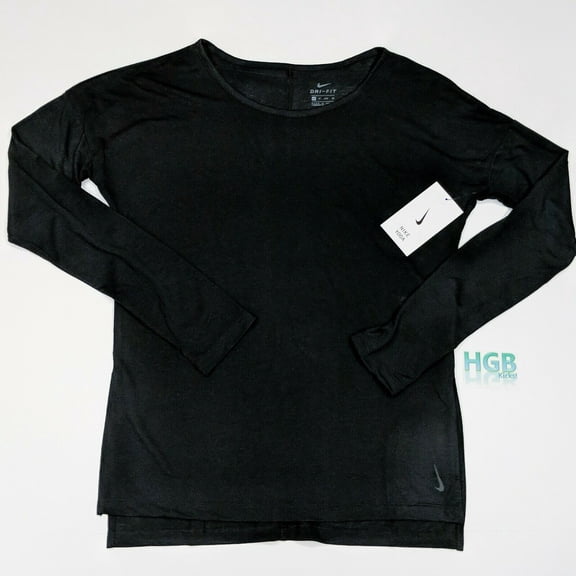 Nike Yoga Layer Long Sleeve Top Black/Dark Smoke Grey SM