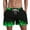 Green, variant on Mens Flame Print Swim Trunks, Colorful Fire Patterns, Quick - Dry Fabric, Summer Beach & Pool Essentials