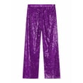 thumbnail image 6 of Zaldita Kids Girls Sparkly Sequins Dance Pants Elastic Waist Bottoms Trousers Hip Hop Jazz Disco Costume Purple 10, 6 of 7