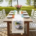 thumbnail image 4 of Table Runners 72 Inches Long Dress Scarves, Spring Blue Flowers Farmhouse Kitchen/Dining Table Runner, Coffee Tablerunners, Retro Tea Cup Phrases Country 16x72 Inch, 4 of 9