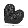 thumbnail image 3 of 12" x 11" Black Porcelain Ceramic Dimensional Angled Origami Inspired Heart Sculpture with Faceted Exterior, by DecMode, 3 of 7