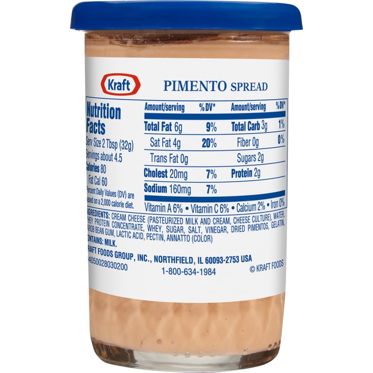 Kraft, Cheese Spread, Pimento with Philadelphia Cream Cheese, 5 oz