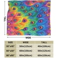 thumbnail image 2 of Peacock Feathers Blanket Soft flannel Throw Blanket Plush Blankets for Couch Bed Peacock Gifts for Boys Girls Kids Adults, 2 of 6