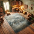 thumbnail image 3 of Ambesonne Abstract Floral Decorative Rug Carpet, Peony Oriental Boho, 2' 5" x 5', Grey Sea Blue Pale Khaki, 3 of 5