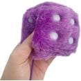 thumbnail image 5 of 1 Paire de dés Rétro Carrés en Peluche Duveteuse à Suspendre dans un Miroir avec des Points pour Décoration d'Ornement Intérieur de Voiture (Violet), 5 of 5