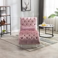 thumbnail image 5 of Velvet Chaise Lounge Indoor, Button-Tufted Upholstered Chaise Lounge Chair with Pillow for Bedroom, Living Room & Office,Pink, 5 of 12