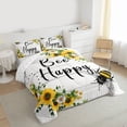thumbnail image 3 of Homewish Happy Bee Kid Bedding Comforter Set, Rustic Sunflower Floral Twin Comforter Sets, Farmhouse Lake House Reversible Bedding Set, Ultra Soft Bedroom Decor, 2pcs, 3 of 8