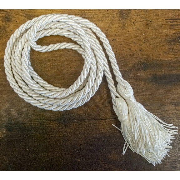 68" White Cincture with Tassels