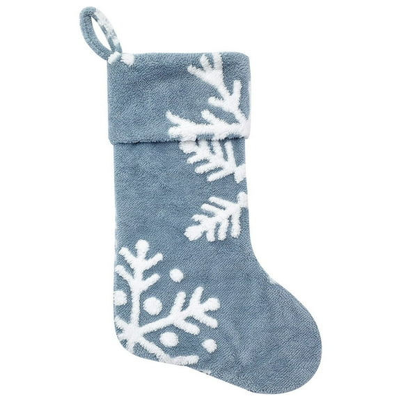 Zmeidao Christmas Hanging Stocking, Snowflake Christmas Stocking, Christmas Stockings Plush Xmas Fireplace Hanging Stockings Home Decoration