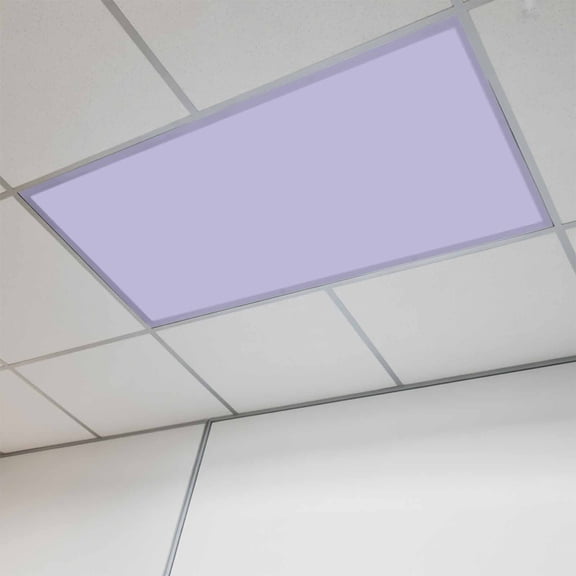 Pure Lavender Fluorescent Light Covers, Simple Solid Color Magnetic Light Covers for Ceiling Lights, Fluorescent Ceiling Shade Filters for Classroom Bedroom Office 4x2Ft x 1PCS