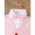 thumbnail image 6 of Haitryli Baby Boys Summer Formal Suit Gentleman Vest Bowtie Top with Shorts Tuxedo Sets Pink 2-3, 6 of 7
