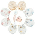 thumbnail image 3 of 4 Pairs Baby Gloves Cotton Unisex Newborn Mittens Set 0-6 Months for Infant Toddler Baby Boys and Girls, 3 of 6