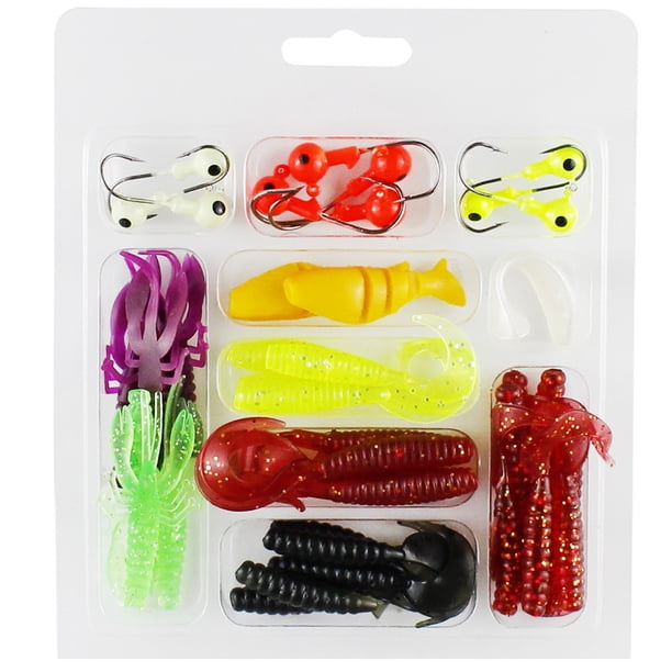 Kit Señuelos Pesca 40 Uds. Cebo Artificial Colorido Anzuelos Con Cabeza Plantilla Regalos para Hombres