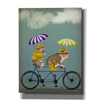 Epic Graffiti 'English Bulldog Tandem' by Fab Funky Canvas Wall Art, 40"x54"