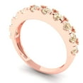 thumbnail image 2 of 1 ctw Wedding Band for Women - 14K Rose Gold Natural Morganite Stackable Eternity Ring, 2 of 6