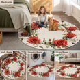 thumbnail image 6 of Floral Wreath Round Area&nbsp;Rug 5ft Blossoming Rose Non-Slip&nbsp;Washable Circle Rugs Soft Felt Indoor Floor Mat for Bedroom Kitchen Living Room Bathroom, 6 of 9