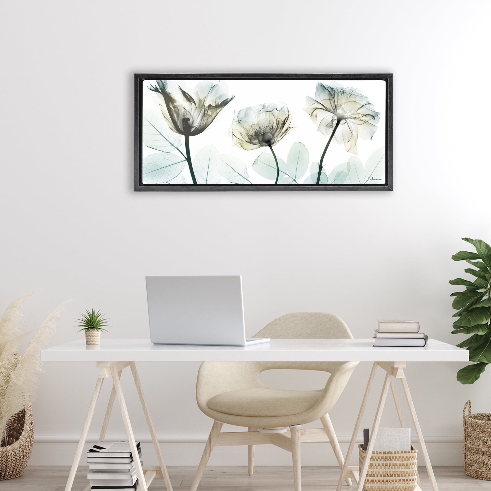Stupell Industries Jewel of Passion Flowers Black Framed Floater Canvas Wall Art, design by Albert Koetsier