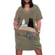 thumbnail image 2 of Vestido holgado con bolsillos de Cats in a Box, elegante vestido de verano para mujer, vestidos de mujer, 2 of 7